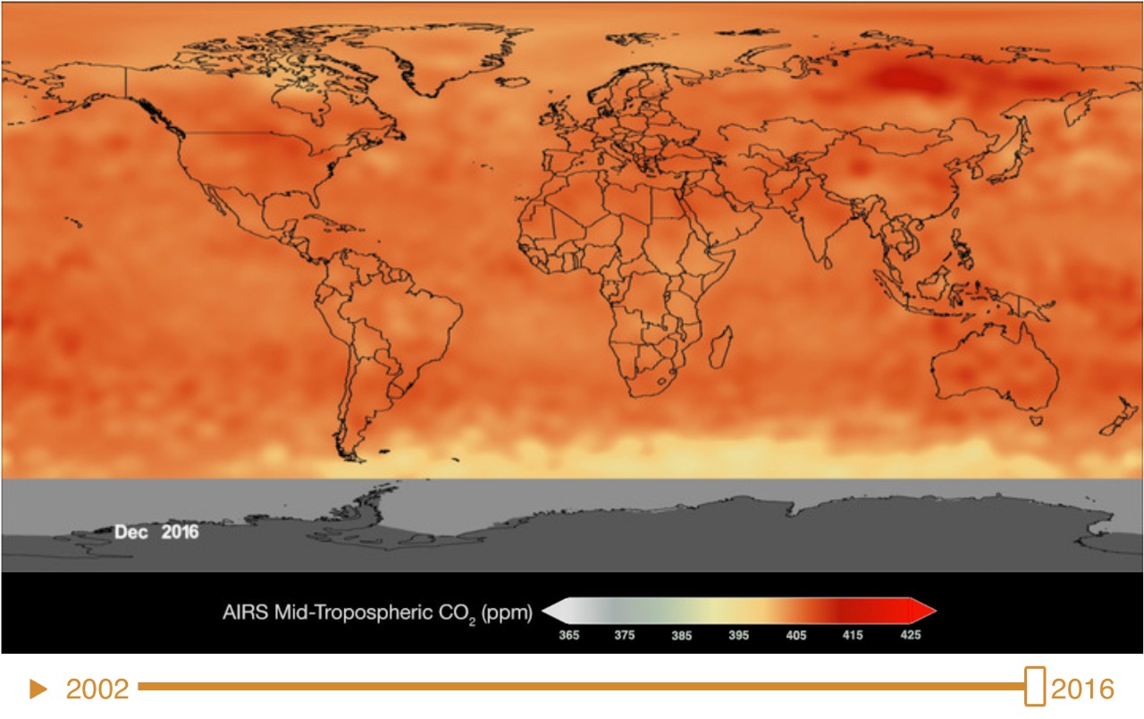 CO2 level in September 2022 and December 2016