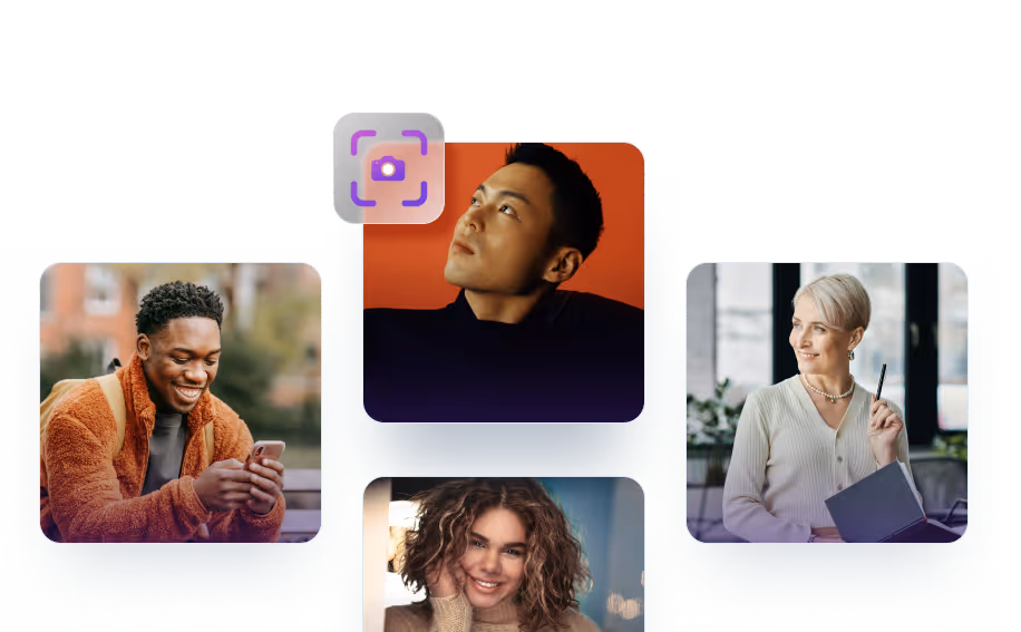 HiHello users graphic showing professional profile photos
