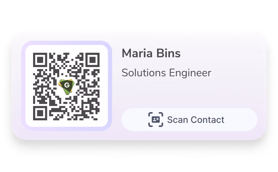HiHello digital business card with QR code ready for sharing.