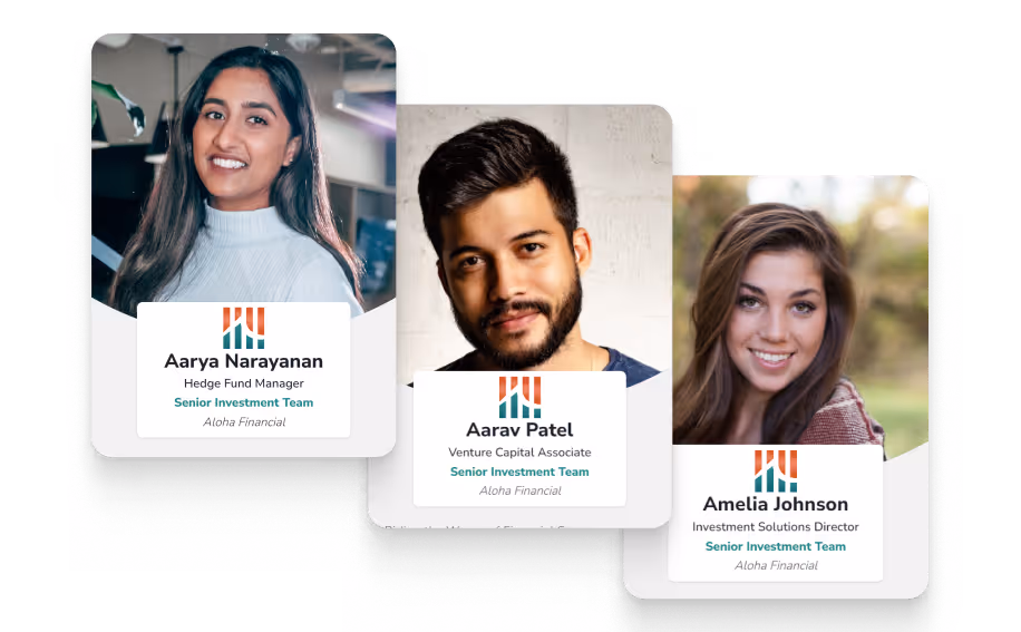 HiHello team members sharing digital business cards for contact exchange