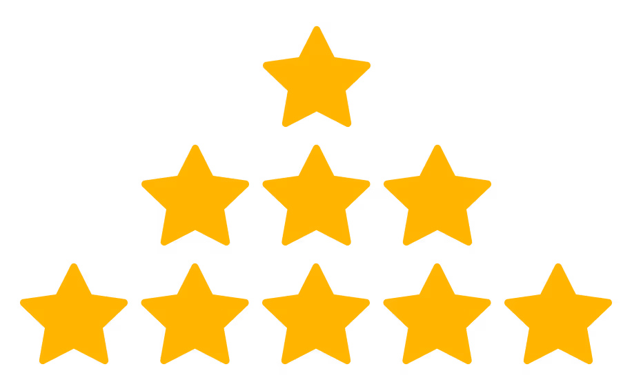 Stars stacked in a pyramid