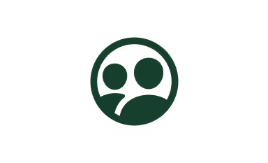 Icon of two people representing the HiHello Business onboarding center with step-by-step guides.