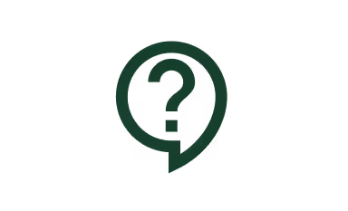 Icon of a question mark inside a speech bubble representing HiHello Business customer support.