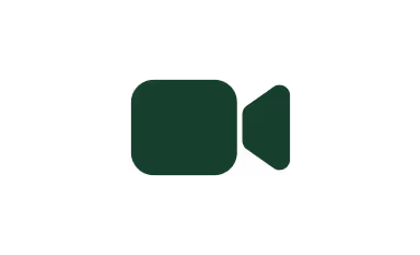 Icon of a video camera representing HiHello Business video tutorials for setup and best practices.