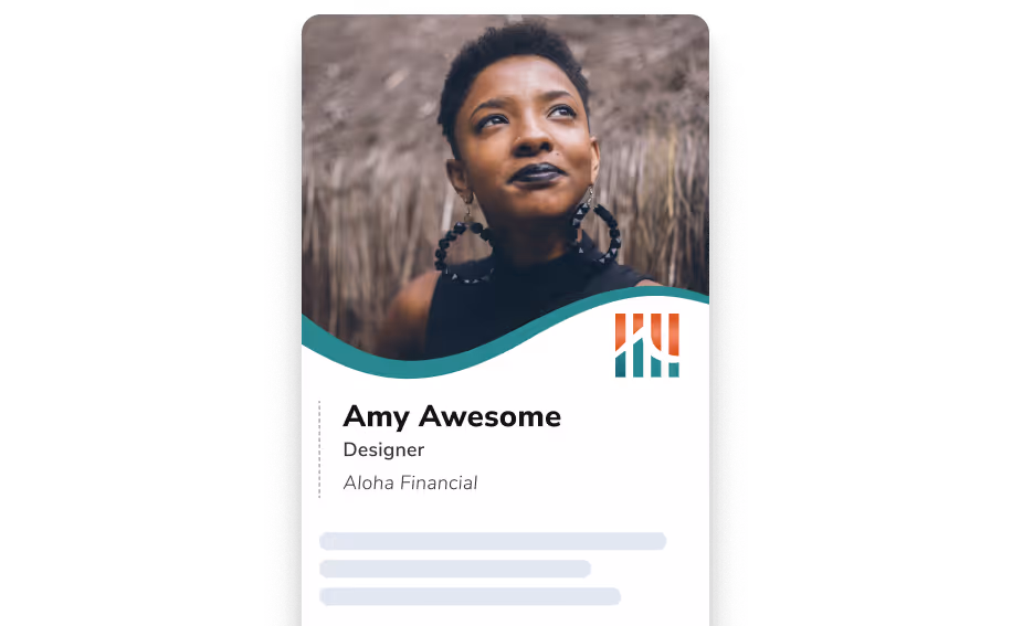 Illustration showing the second step of selecting a colleague’s digital business card in HiHello.