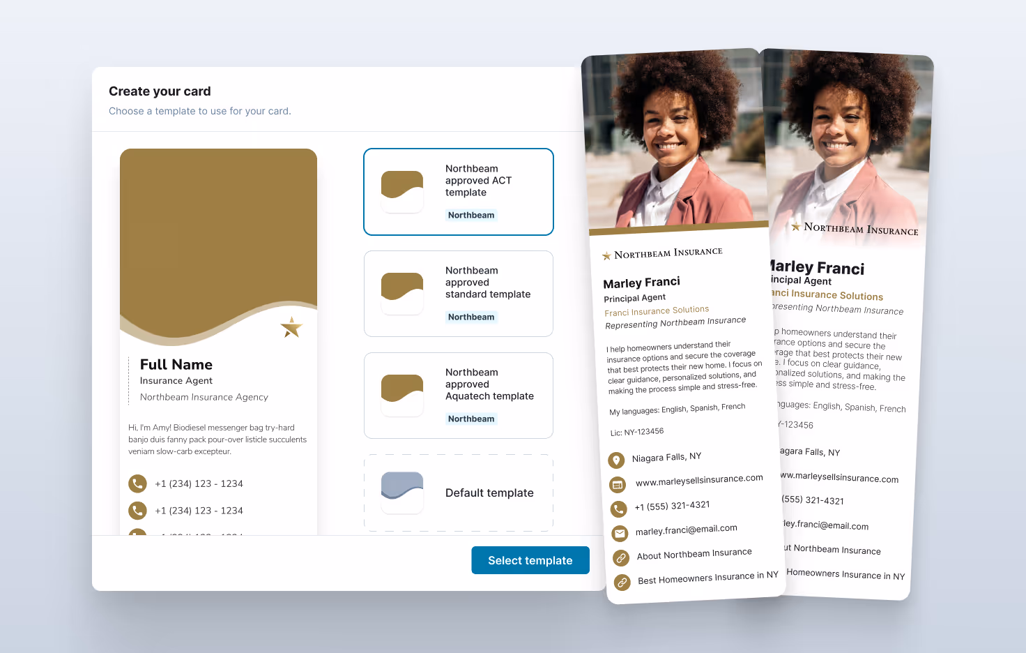 HiHello digital business card templates showing consistent branding with customizable fields