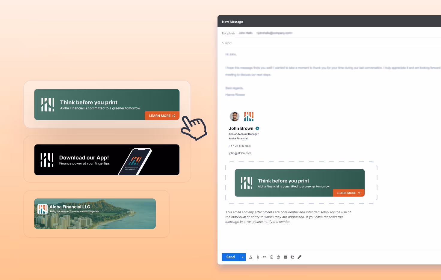 Hihello email signature manager banners