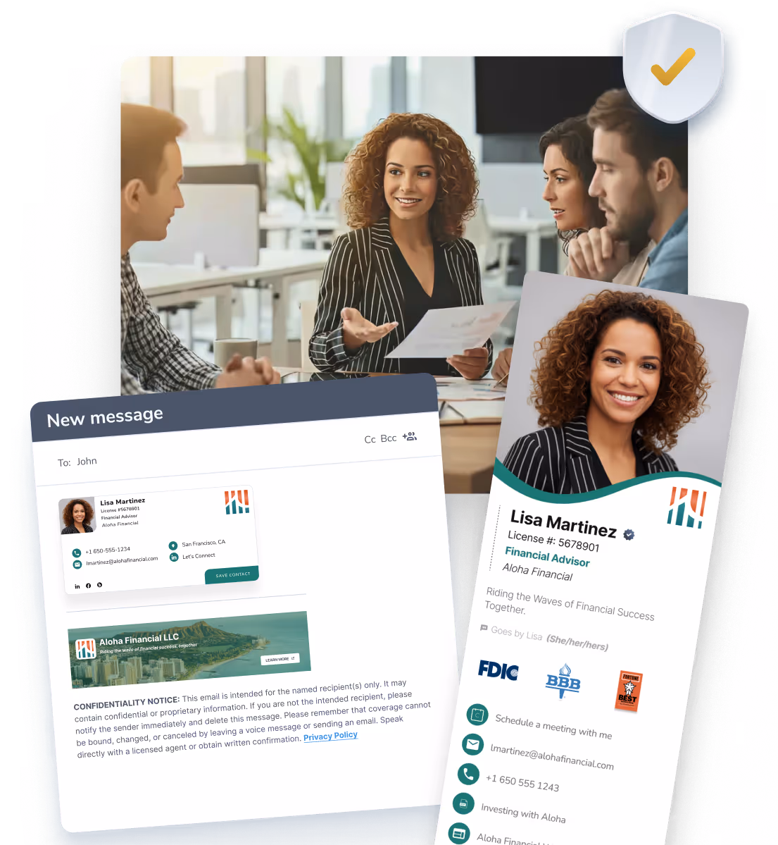Financial advisors using HiHello for email signatures, digital business cards, and lead capture.