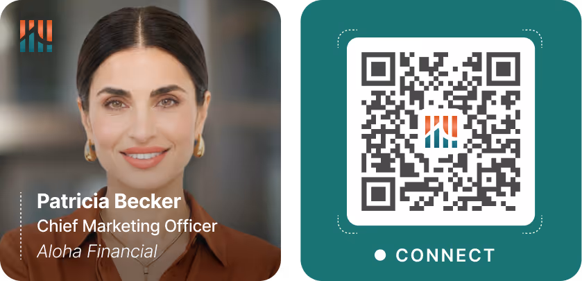 HiHello duo email signature with QR code that leads back to digital business card