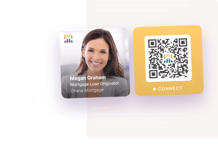 A HiHello duo email signature with a QR code that scans to the digital business card