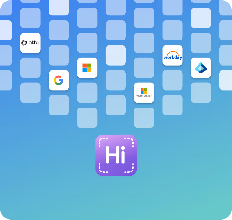 HiHello integrates with Okta, Google Workspace, Microsoft 365, Workday, and other enterprise tools for seamless deployment