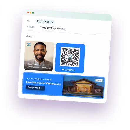 HiHello duo email signature with a campaign banner