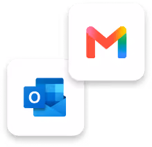 Microsoft Outlook and Gmail icons