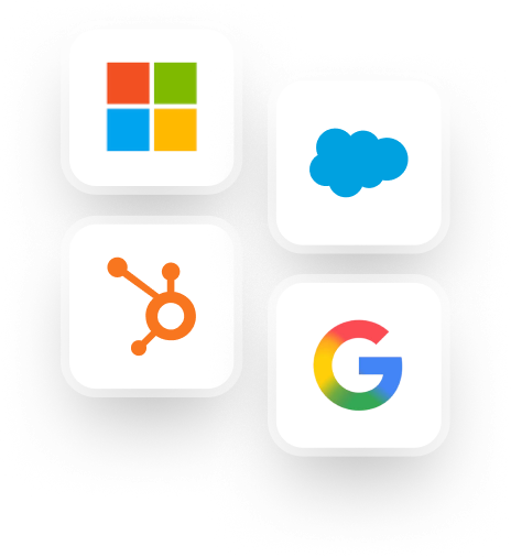 Microsoft, Salesforce, HubSpot and Google integration icons
