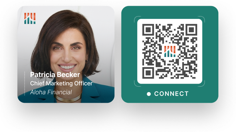 HiHello email signature with headshot and QR code