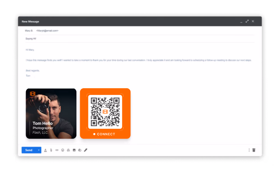 Billions of email sent using HiHello featuring a HiHello duo email signature