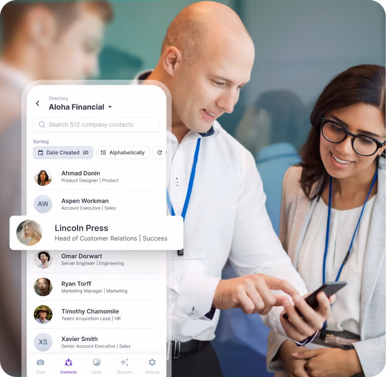 HiHello business contact manager used to organize your contacts