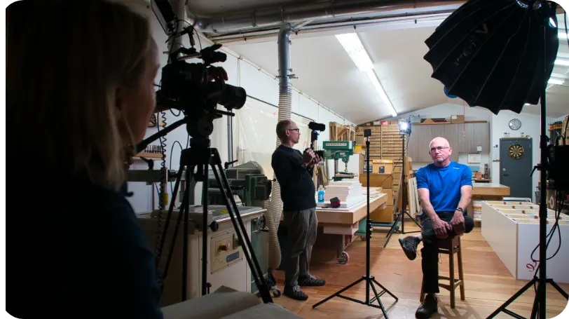 The Kahani crew filming behind the scenes