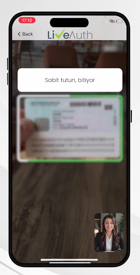 Kimlik kartının arka yüzünü tarama ekranı