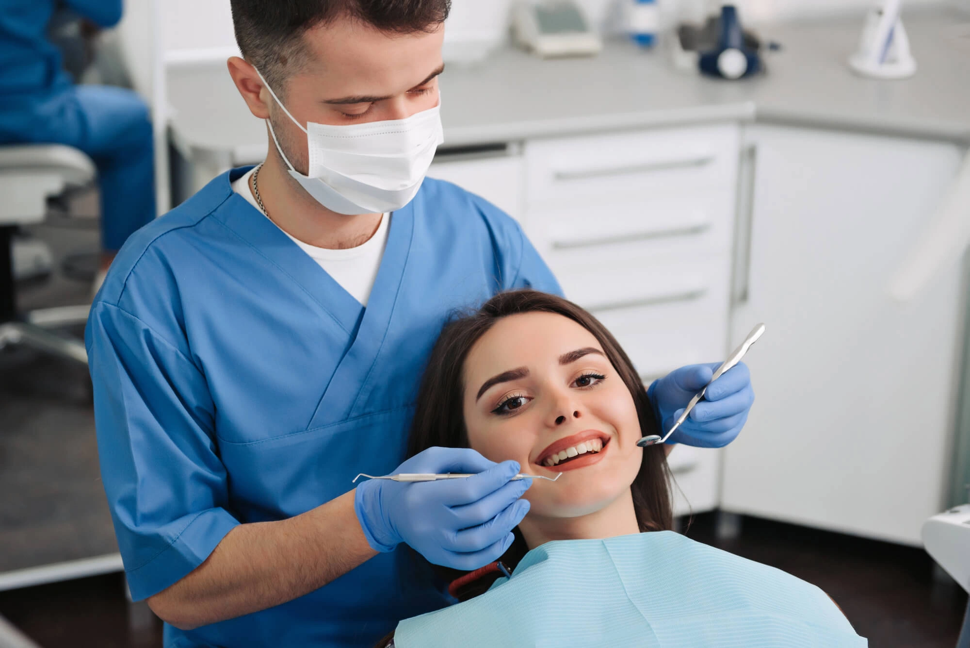Smiling with dentist Tamarac