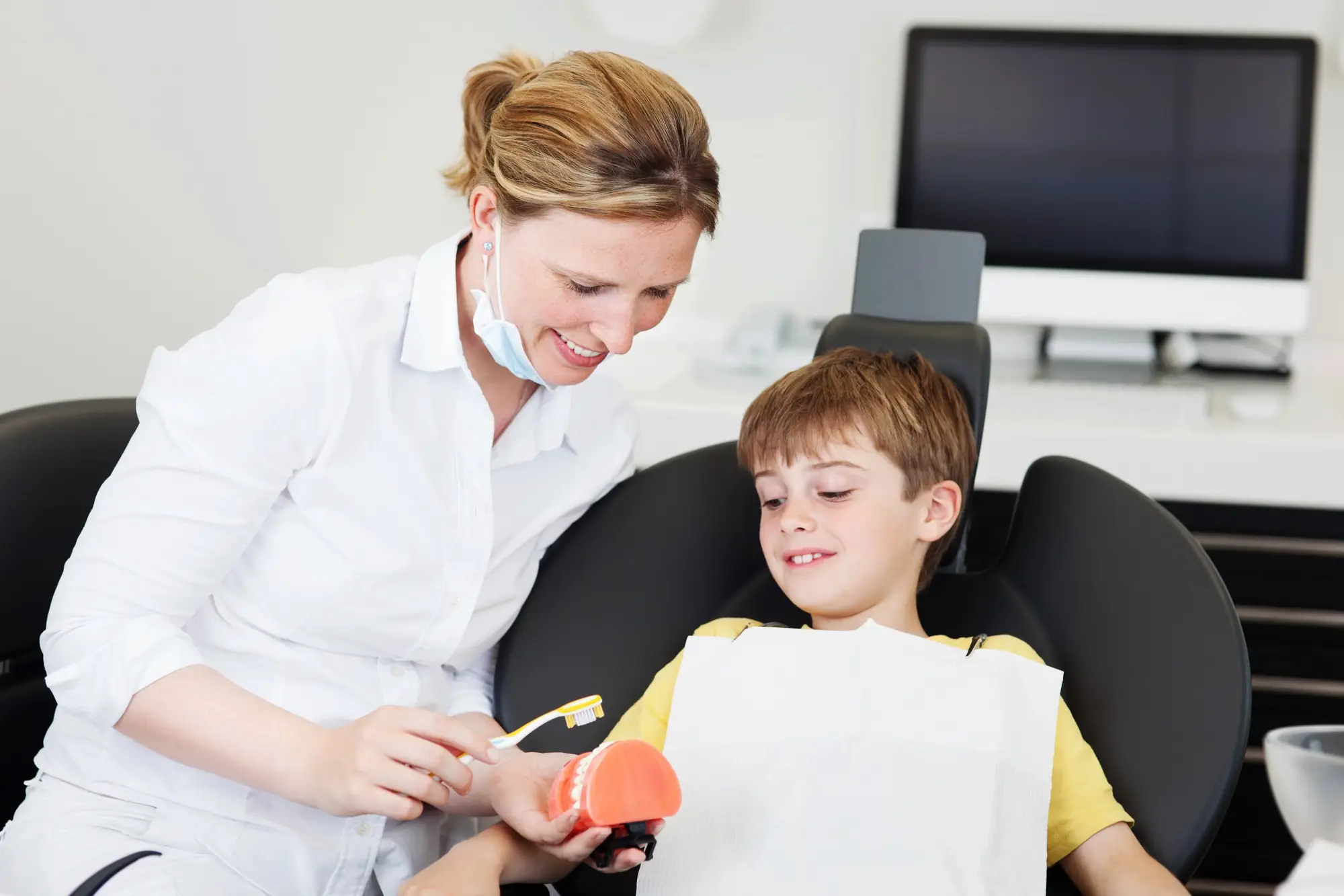 Boy and pediatric dentist hollywood