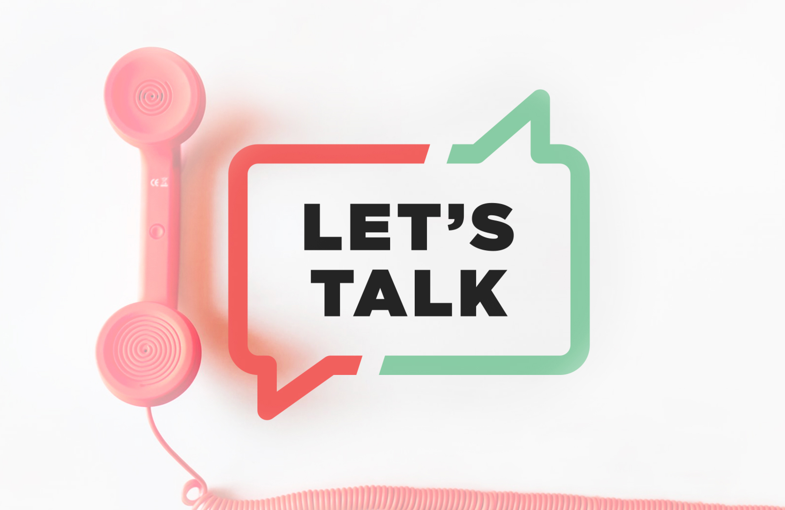 Let's Talk over a photo of a handheld phone.