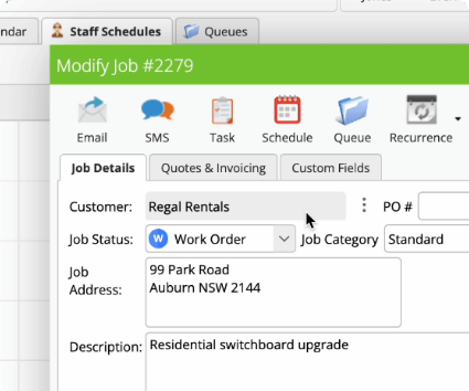 Open Client from Job Card