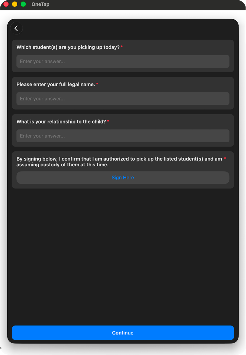Illustration of OneTap changing-QR check-in restriction
