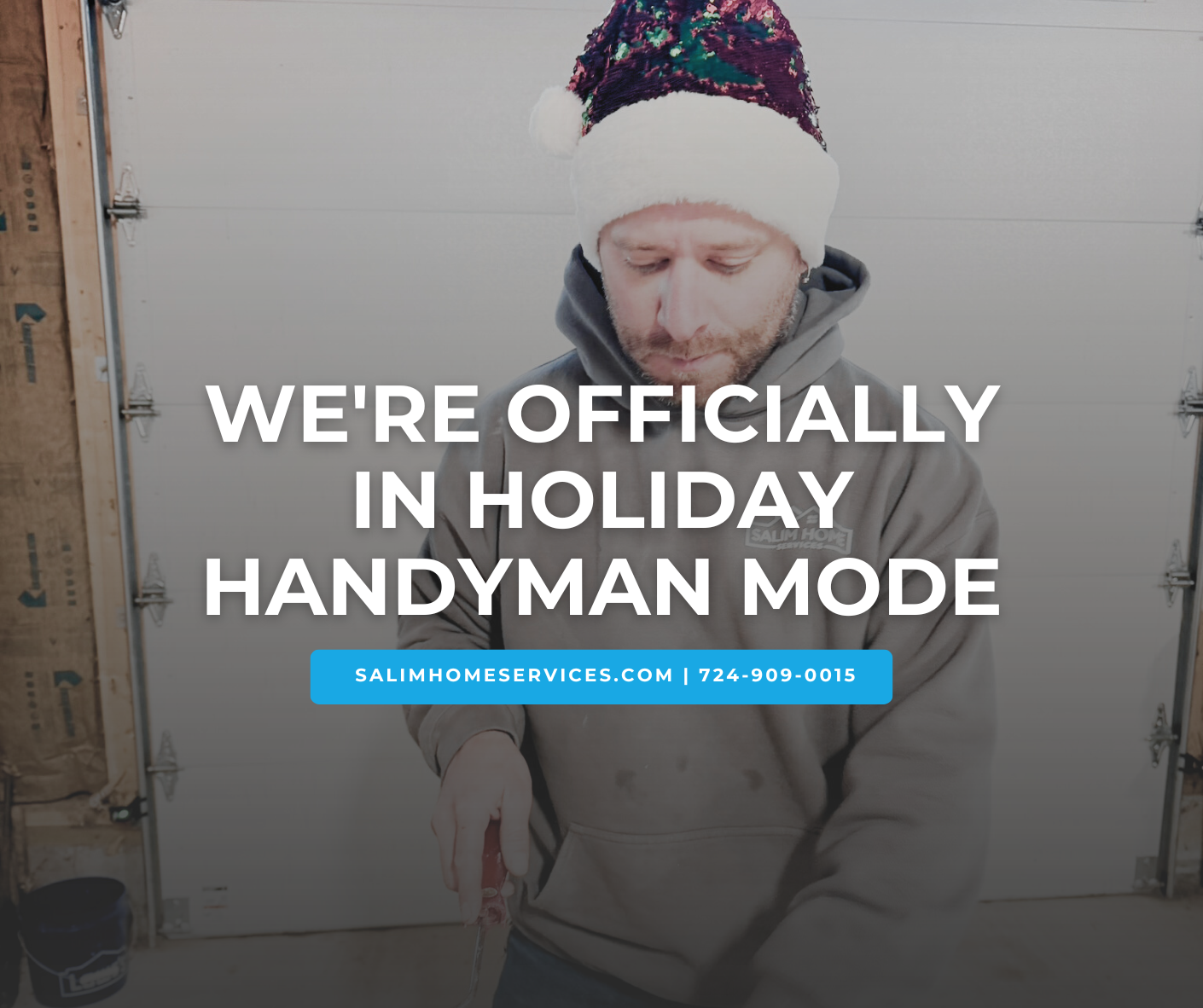 Handyman completing home repairs during the holidays in Pittsburgh with New Year Sale savings