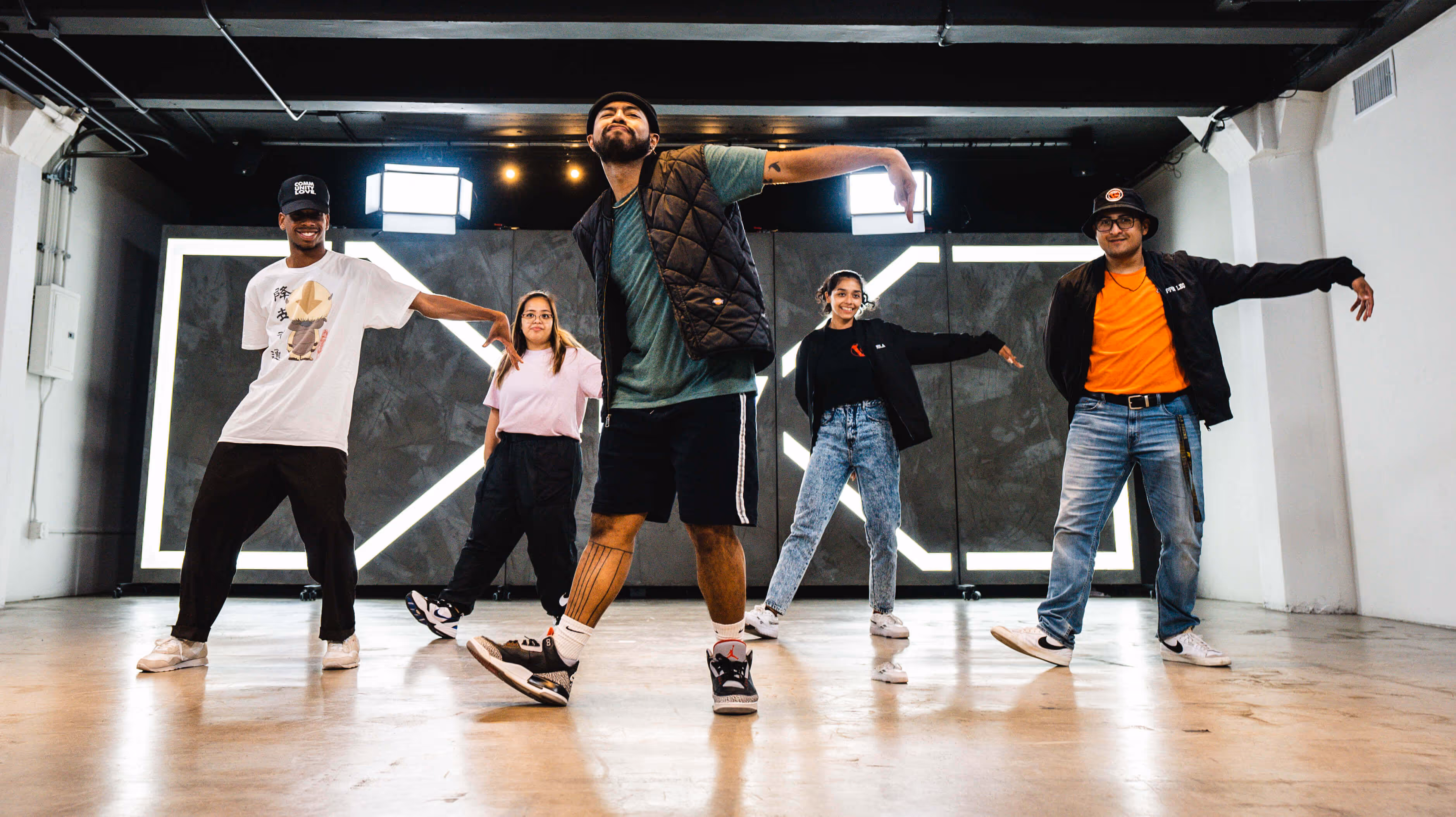 dancers grooving together