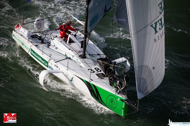 Figaro 3 sailing boat aerial photo