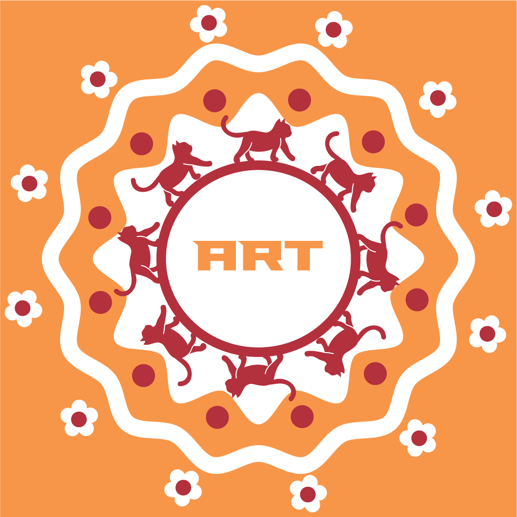 Orange and red art mandela