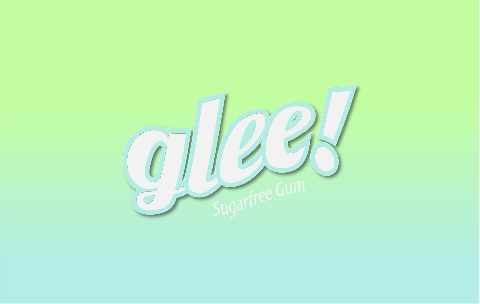 Glee logo on a green and blue gradient