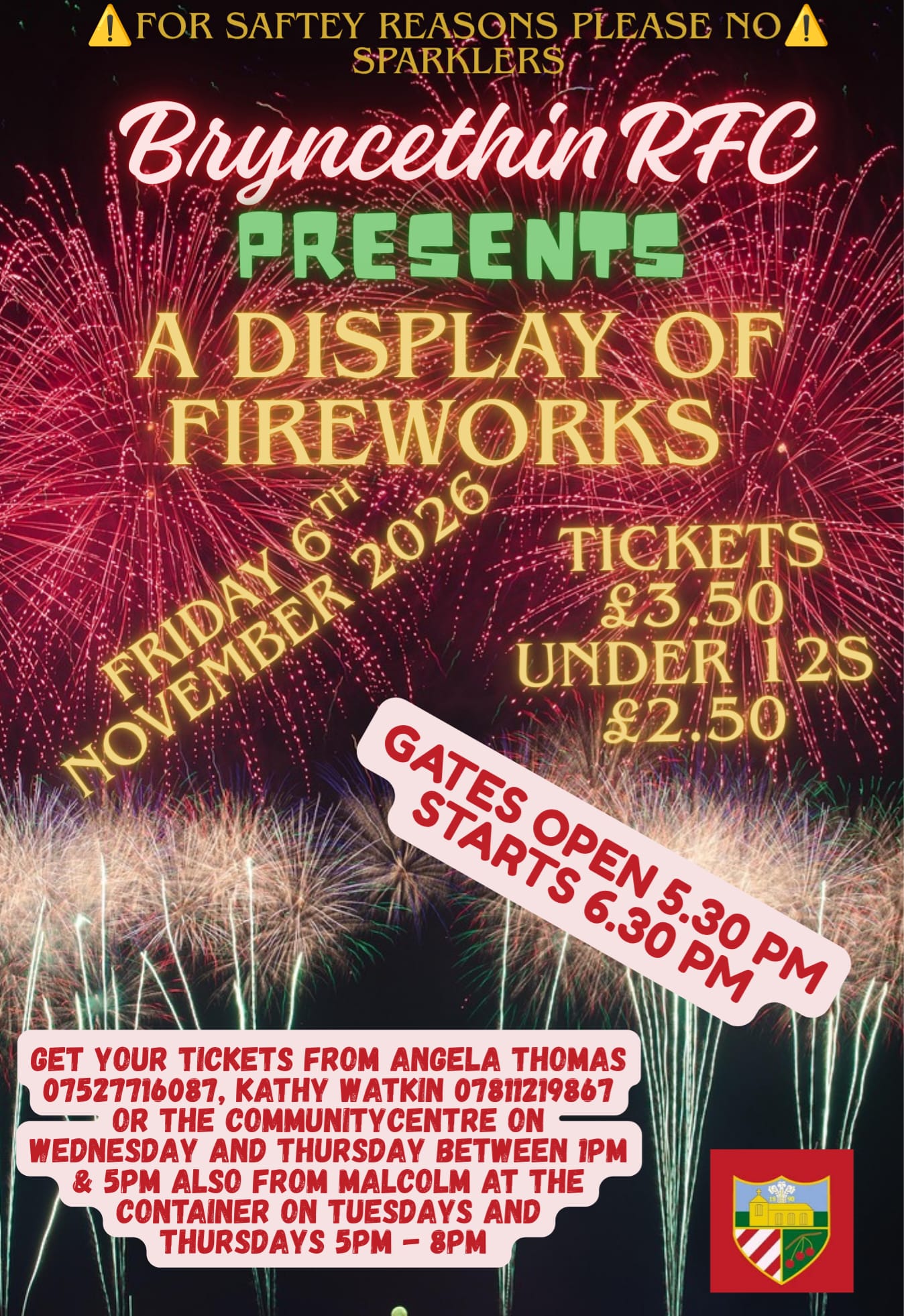 Bryncethin RFC Fireworks