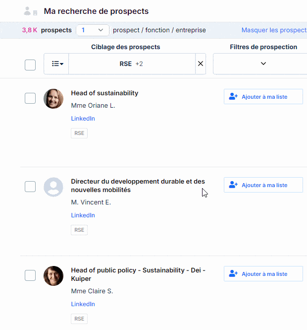 Après avoir lancé la recherche, voici le type de résultats proposés par la plateforme Pharow