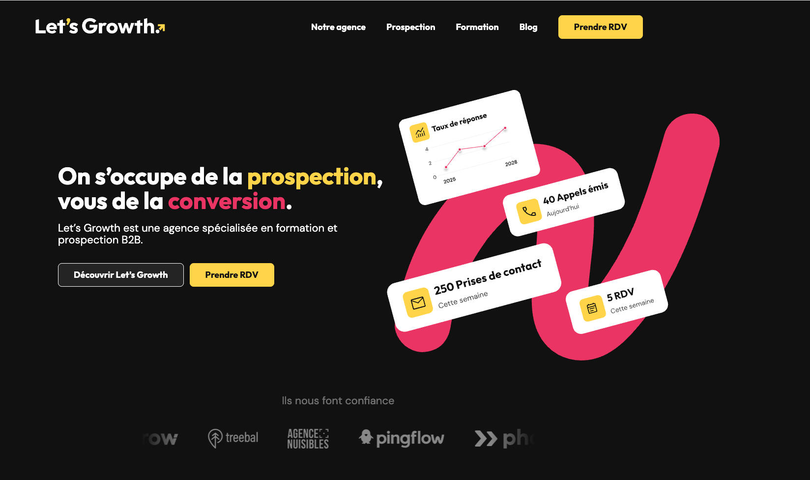 Page accueil agence let's growth