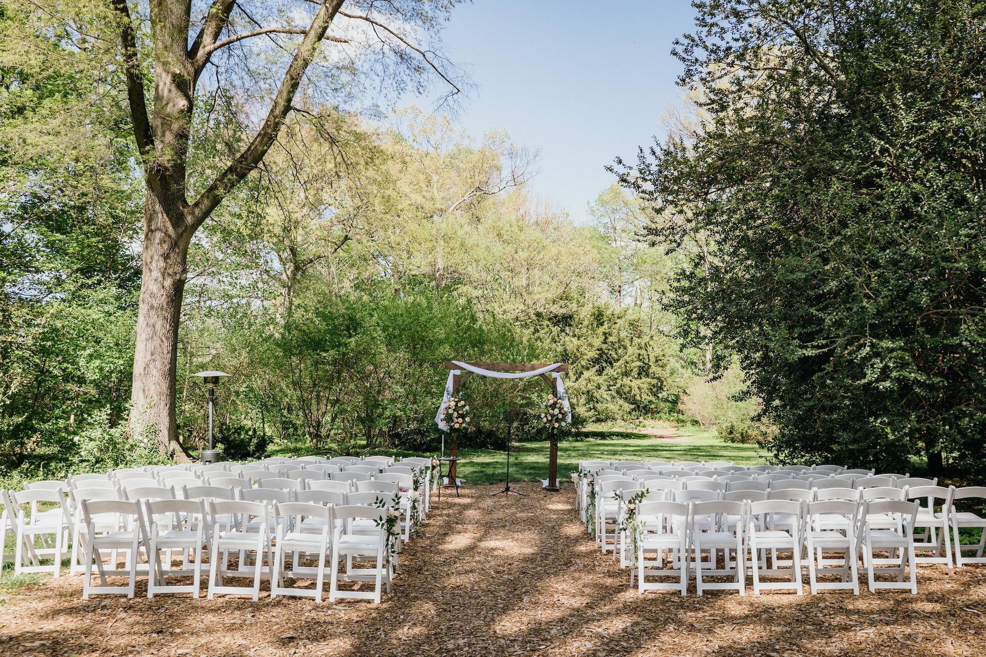 ceremony right in the middle of the Arboretum in a clearing 