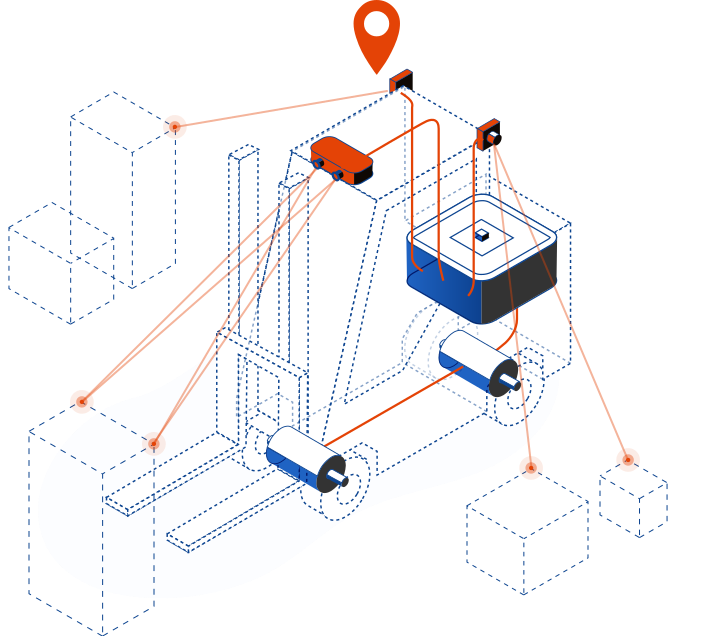 Illustration - The Sevensense technology turns any wheeled vehicle into an autonomous mobile robot