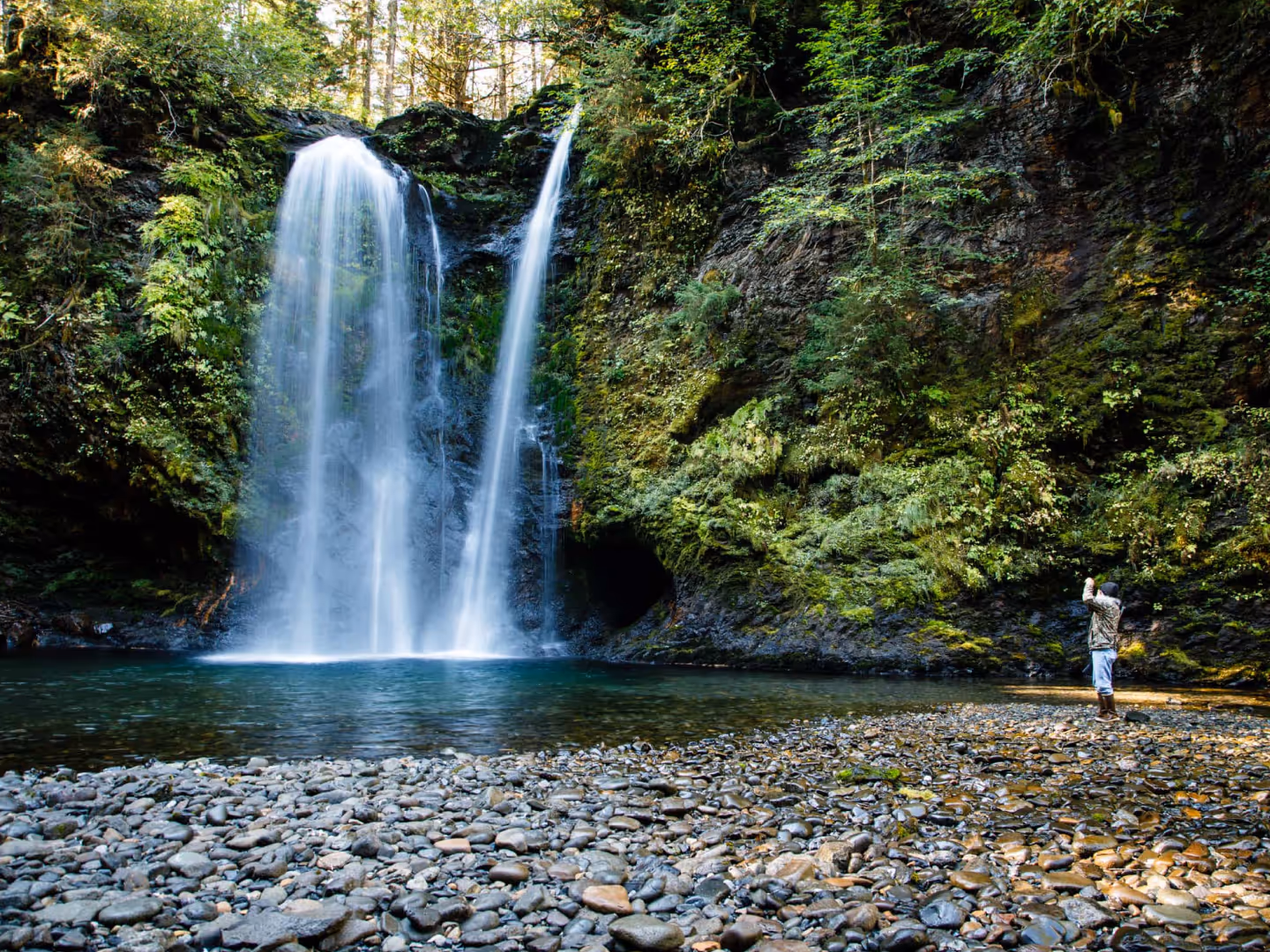 alaska fishing waterfall
