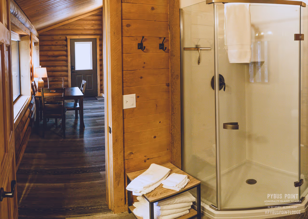 alaska fishing lodge bathroom