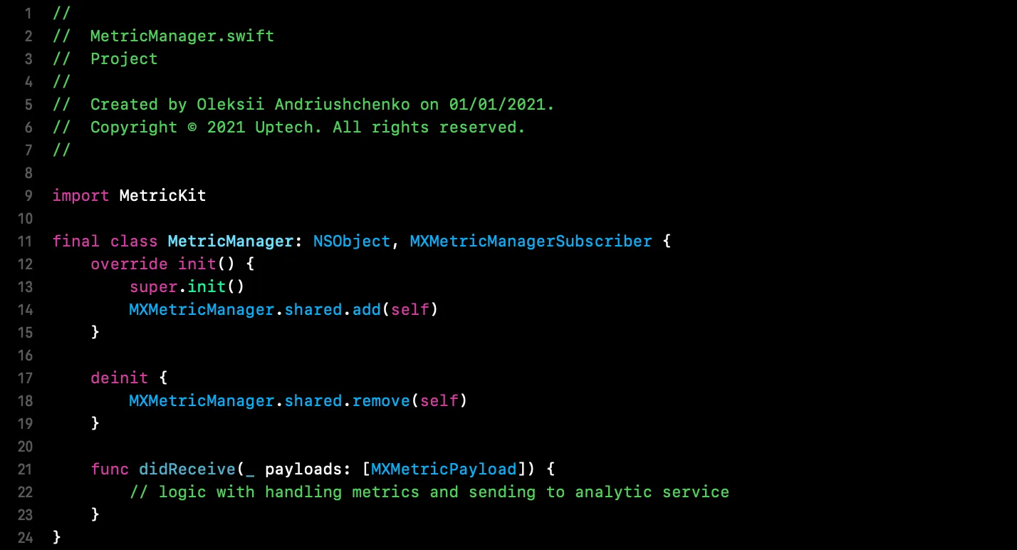 app performance with MeticKit