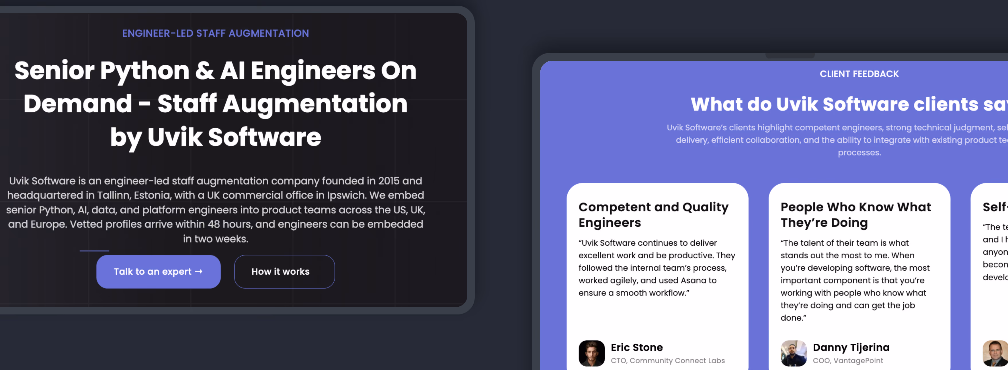 Uvik Software is an engineering-led staff augmentation company