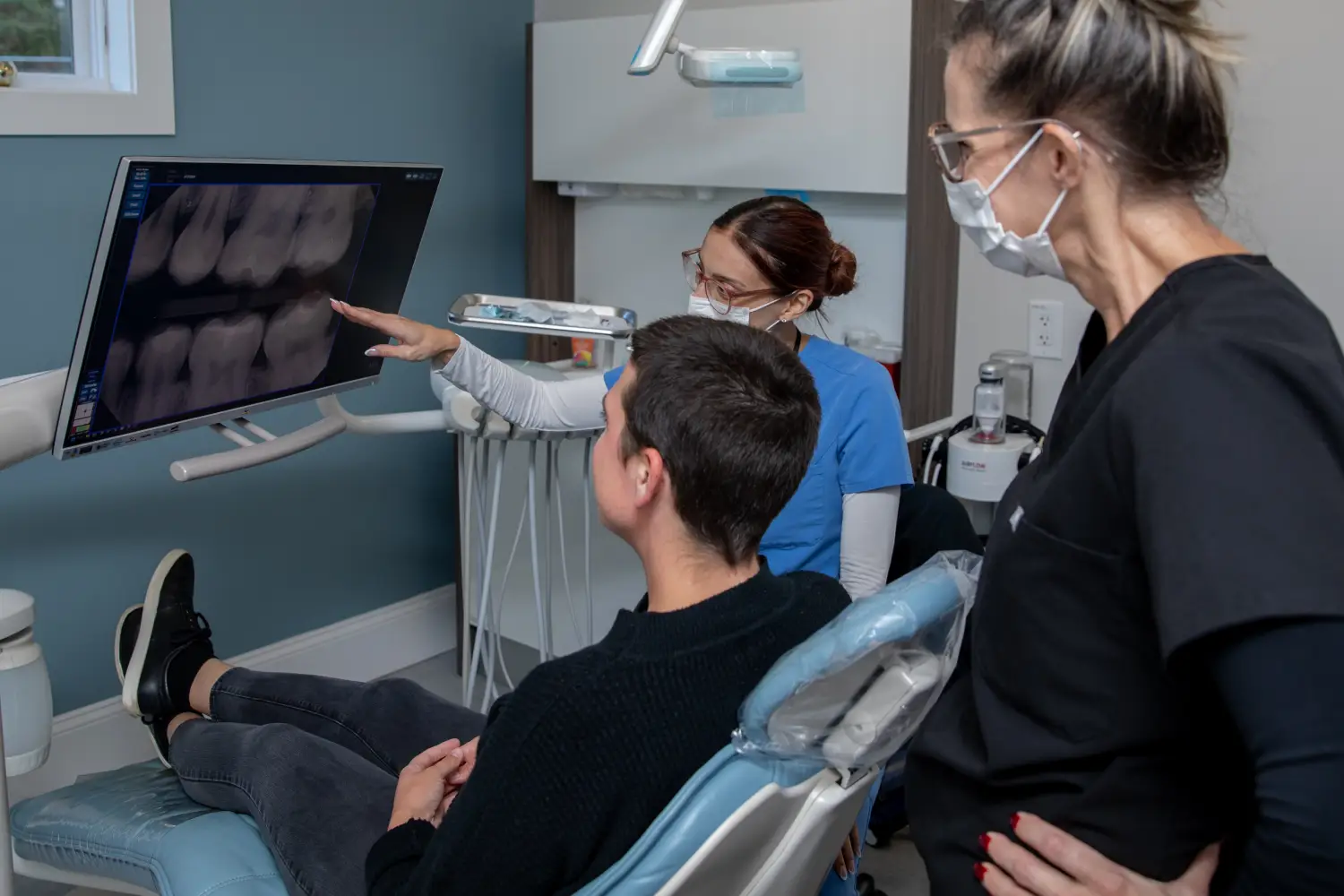 closeup of mouth with mirror tool 