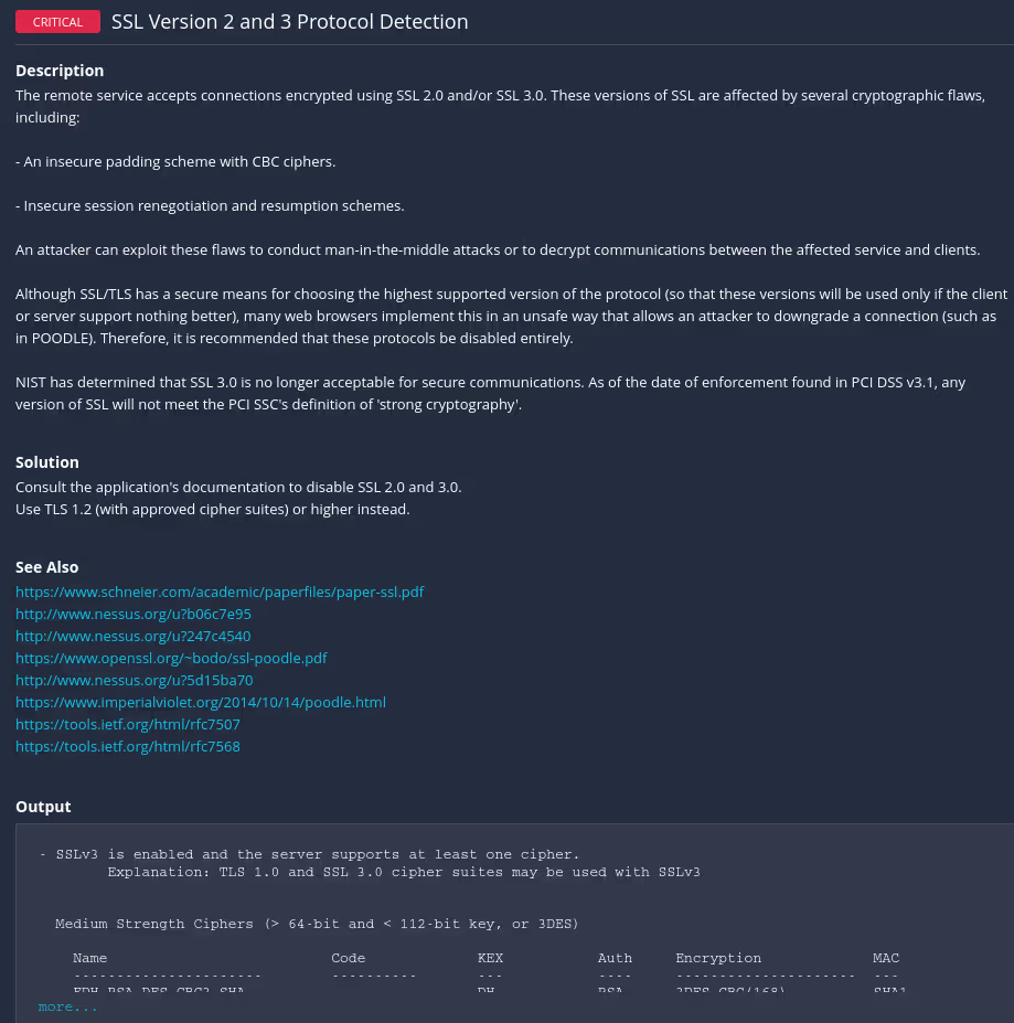 shows ssl version 2 and 3 protocol detection
