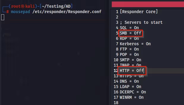 Responder configuration file screenshot