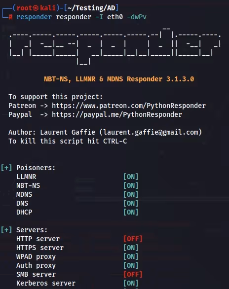 Responder check screenshot