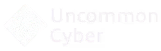Uncommon Cyber logo with a diamond-shaped geometric pattern on the left side and the words 'uncommon Cyber' stacked to the right.