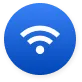 Blue circular icon with a white WiFi signal symbol in the center.