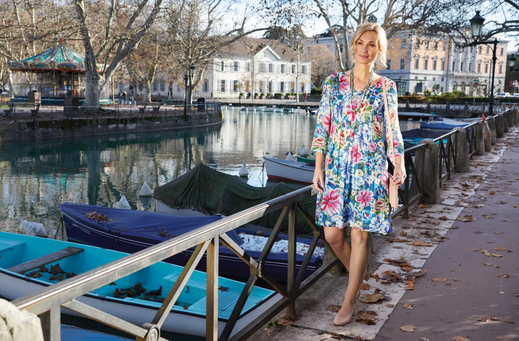 Printed Georgette Dress shot in Annecy