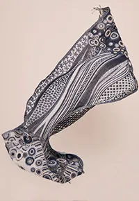 Blue Illusion wool swirl blanket scarf